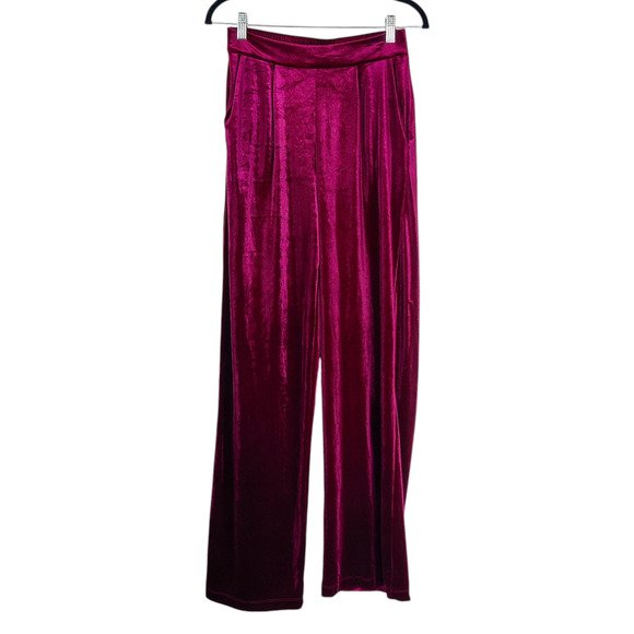 Anthropologie Maison d' Amelie Red Velvet Pull On High Rise Lounge Pants Small - Picture 1 of 12